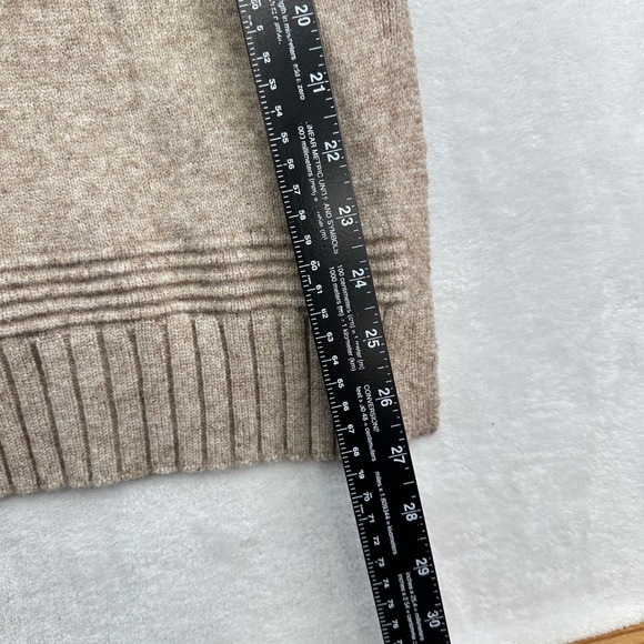 Anthropologie Button Mock Neck Knit Tunic Sweater Dress Top Neutral Tan Small - Picture 7 of 10